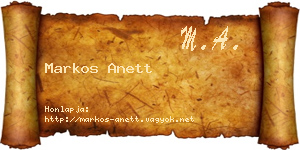 Markos Anett névjegykártya