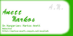 anett markos business card